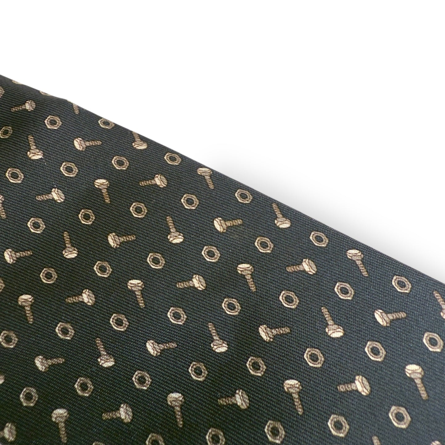 【7272】良品!エルメス ネクタイ ダークネイビー系 ネジ柄