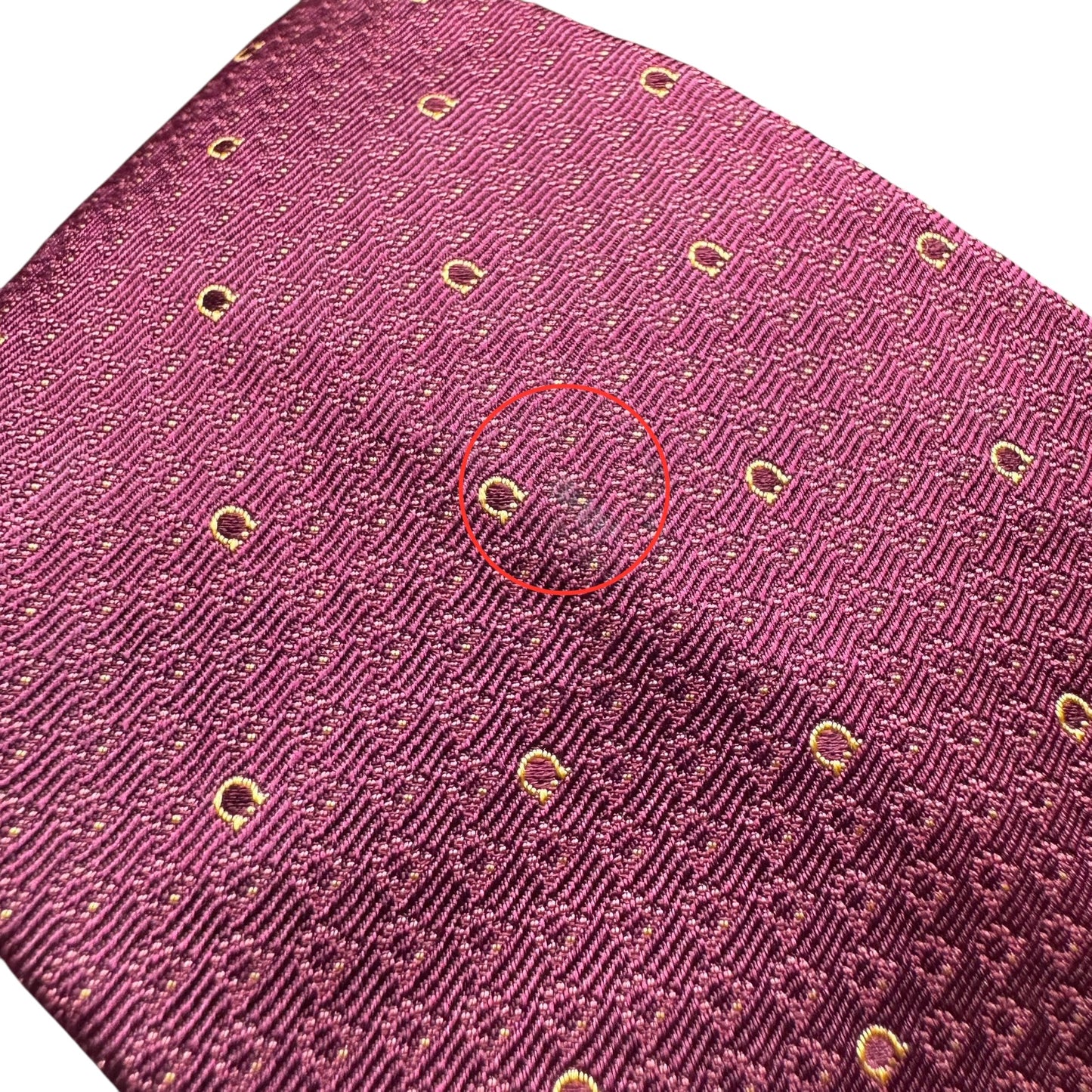 【7302】良品!フェラガモ ネクタイ レッド系 ガンチーニ柄