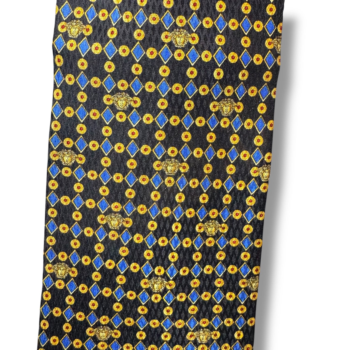 【7144】良品!ヴェルサーチ ネクタイ ネイビー系 メデューサ柄