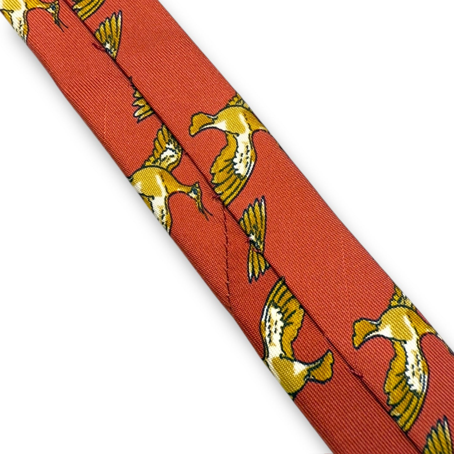 【7374】良品!エルメス ネクタイ オレンジ系