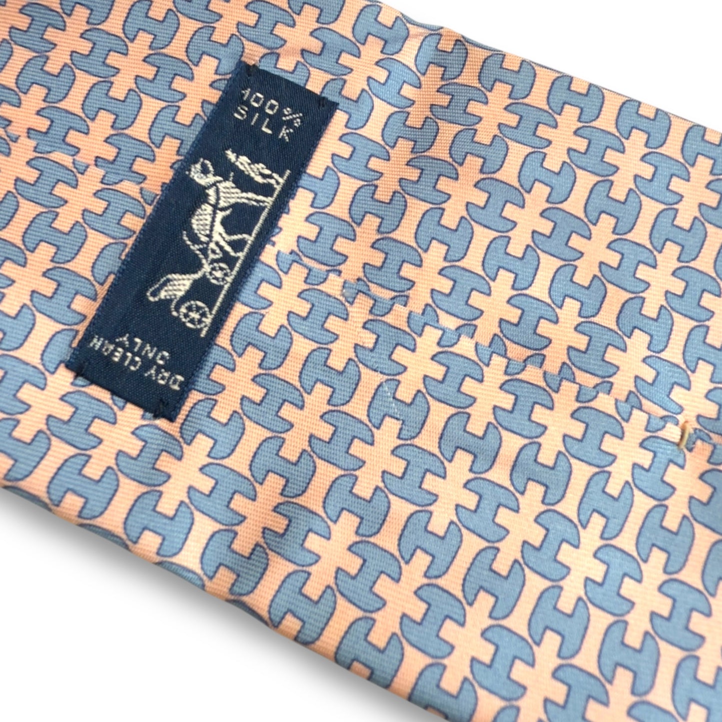 【7275】可品!エルメス ネクタイ ピンク系 H柄