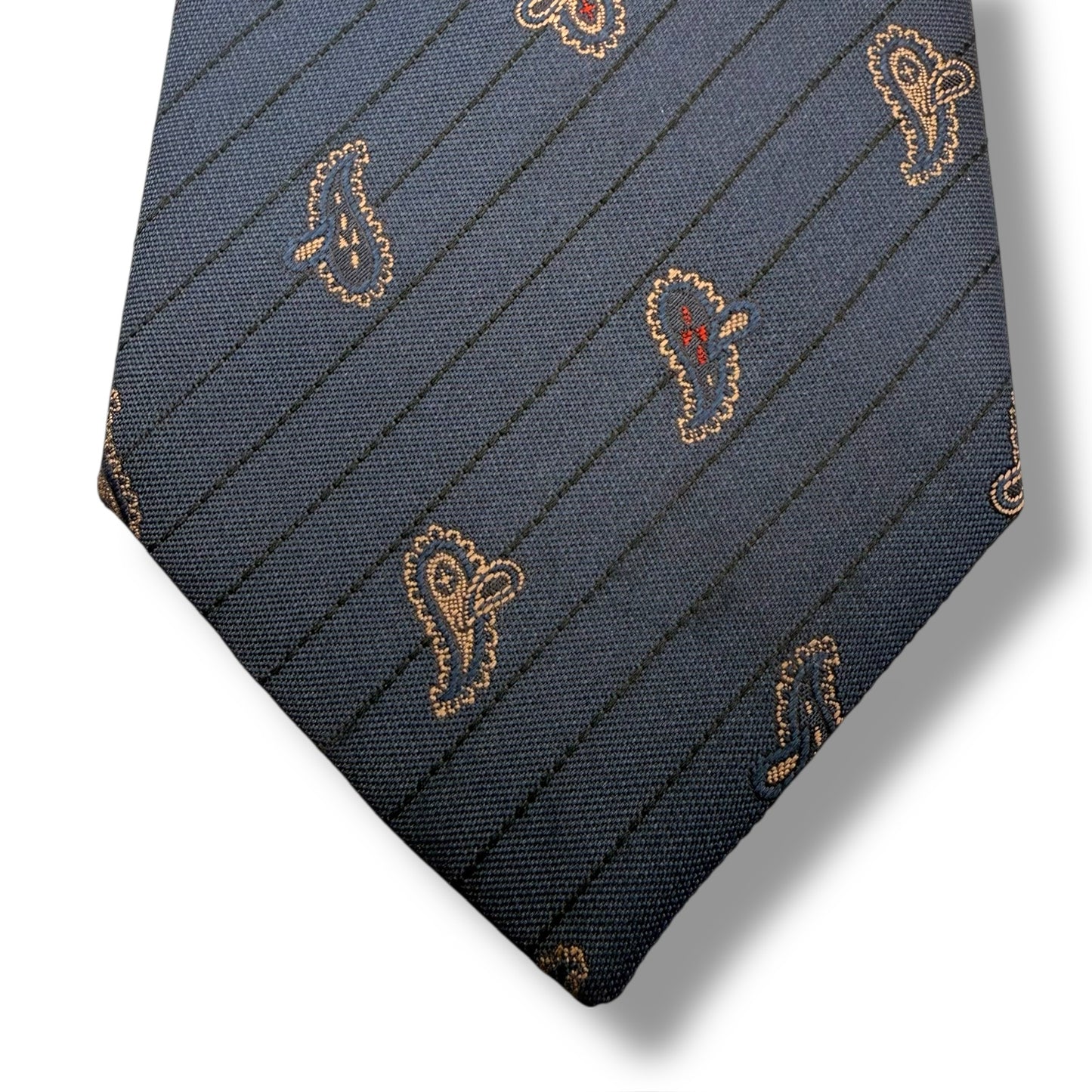 【7855】良品!イブサンローラン ネクタイ ネイビー系