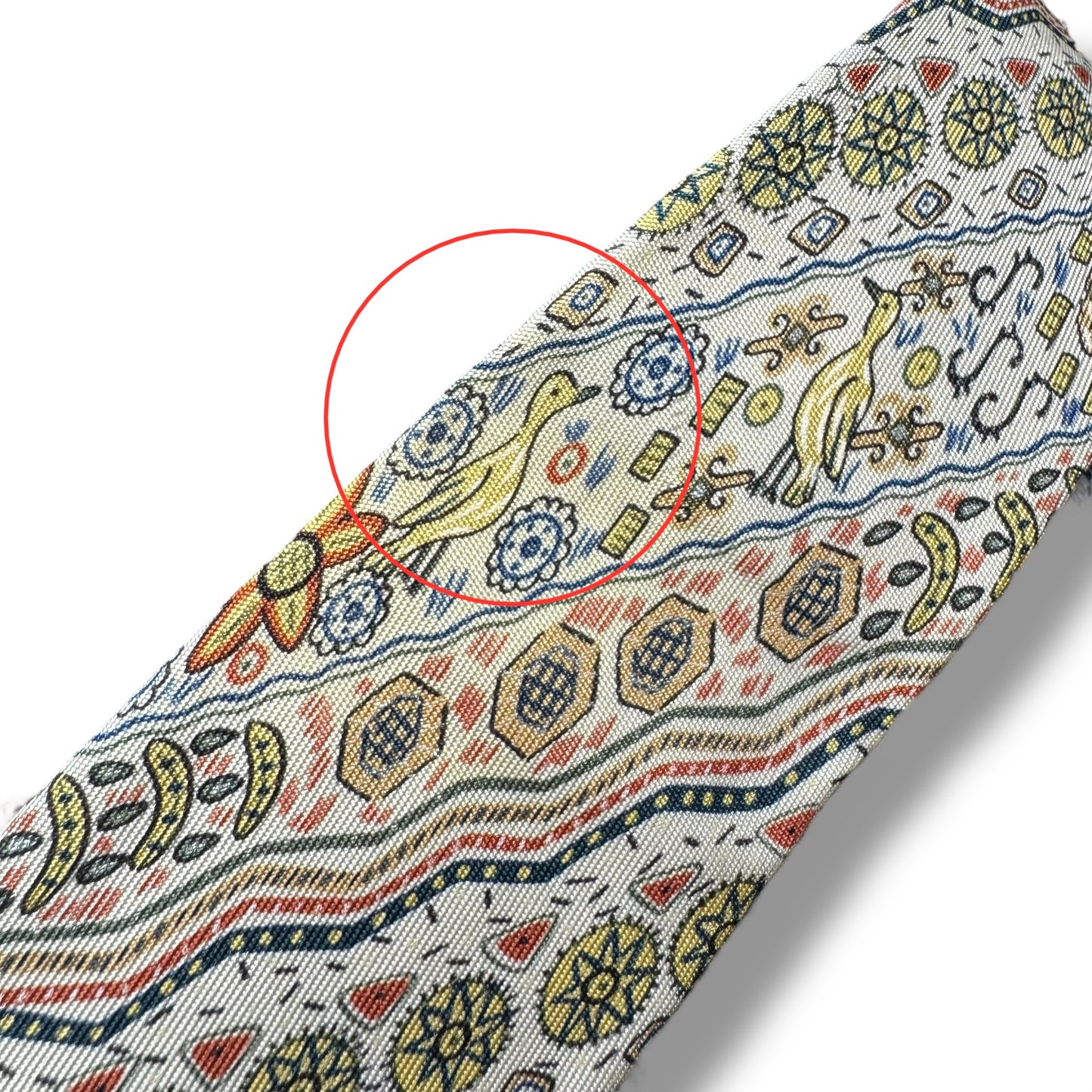 【7306】良品ー可品!エルメス ネクタイ オフホワイト系