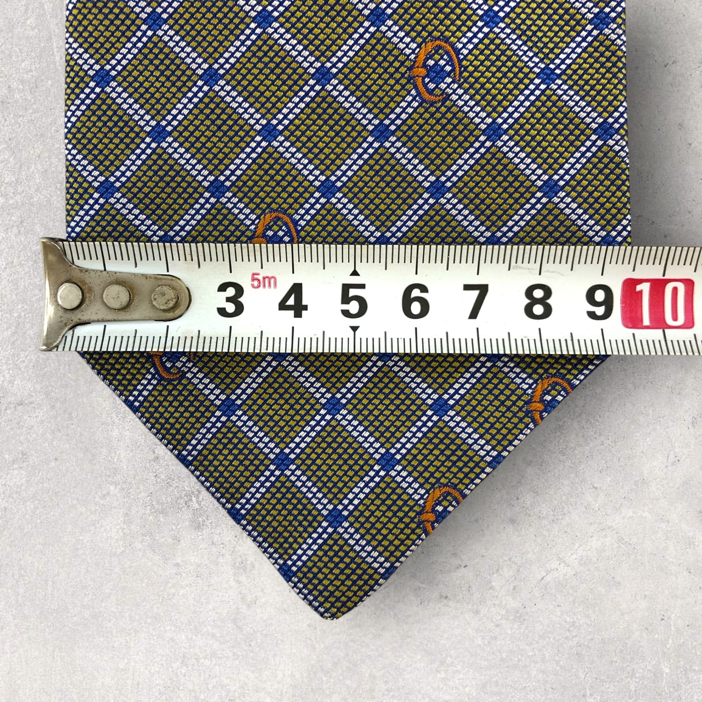 【6738】美品!ランセル ネクタイ ブルー×ゴールド系