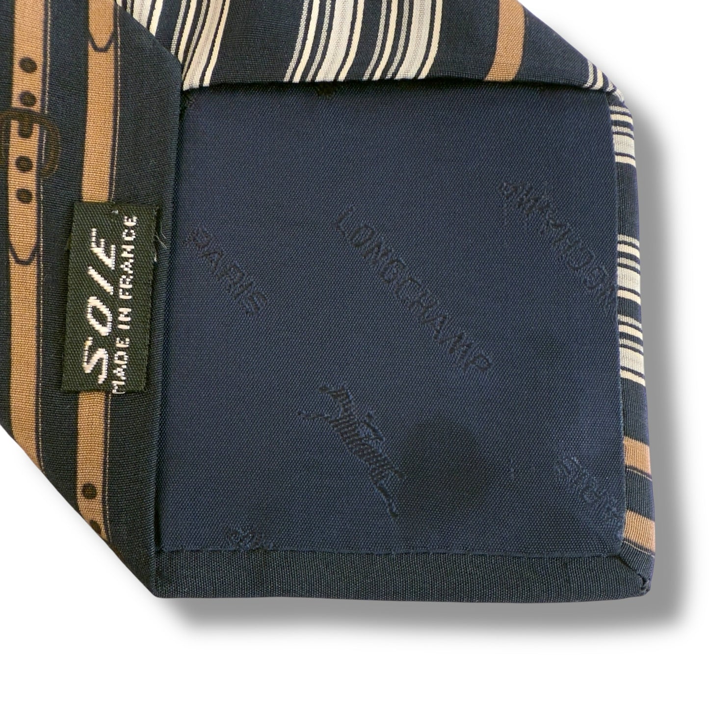 【7139】良品!ロンシャン ネクタイ ネイビー系