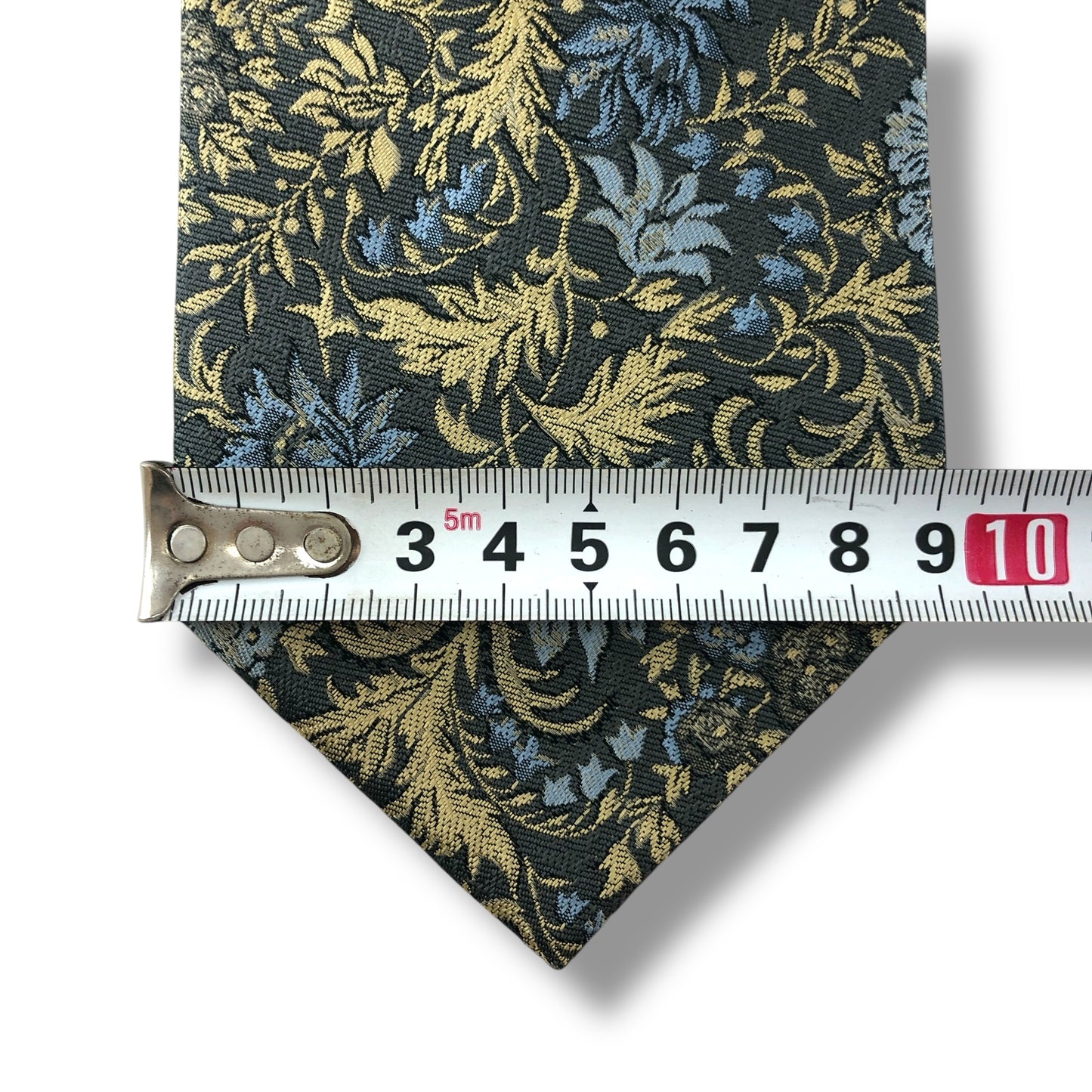 【7122】美品!イヴサンローラン ネクタイ 水色グレー系 花柄