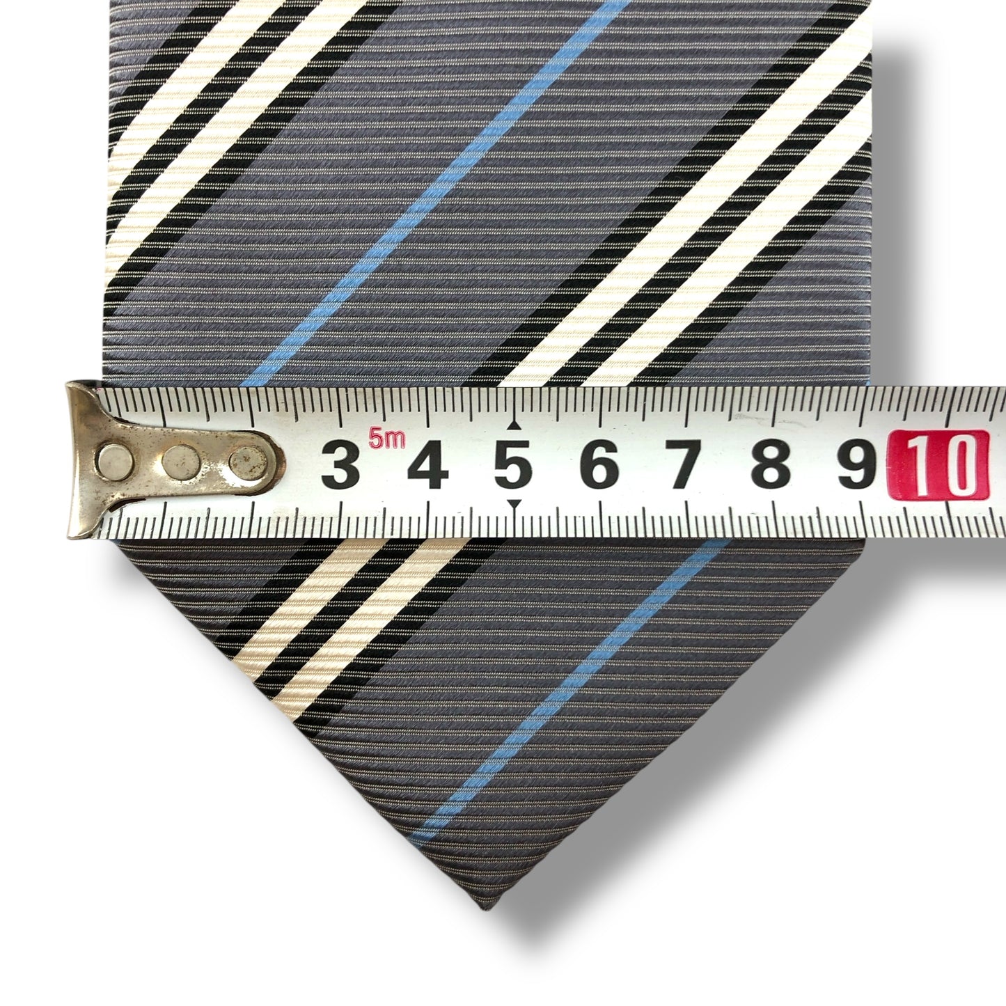 【7174】美品!バーバリー ネクタイ 水色系 ストライプ柄