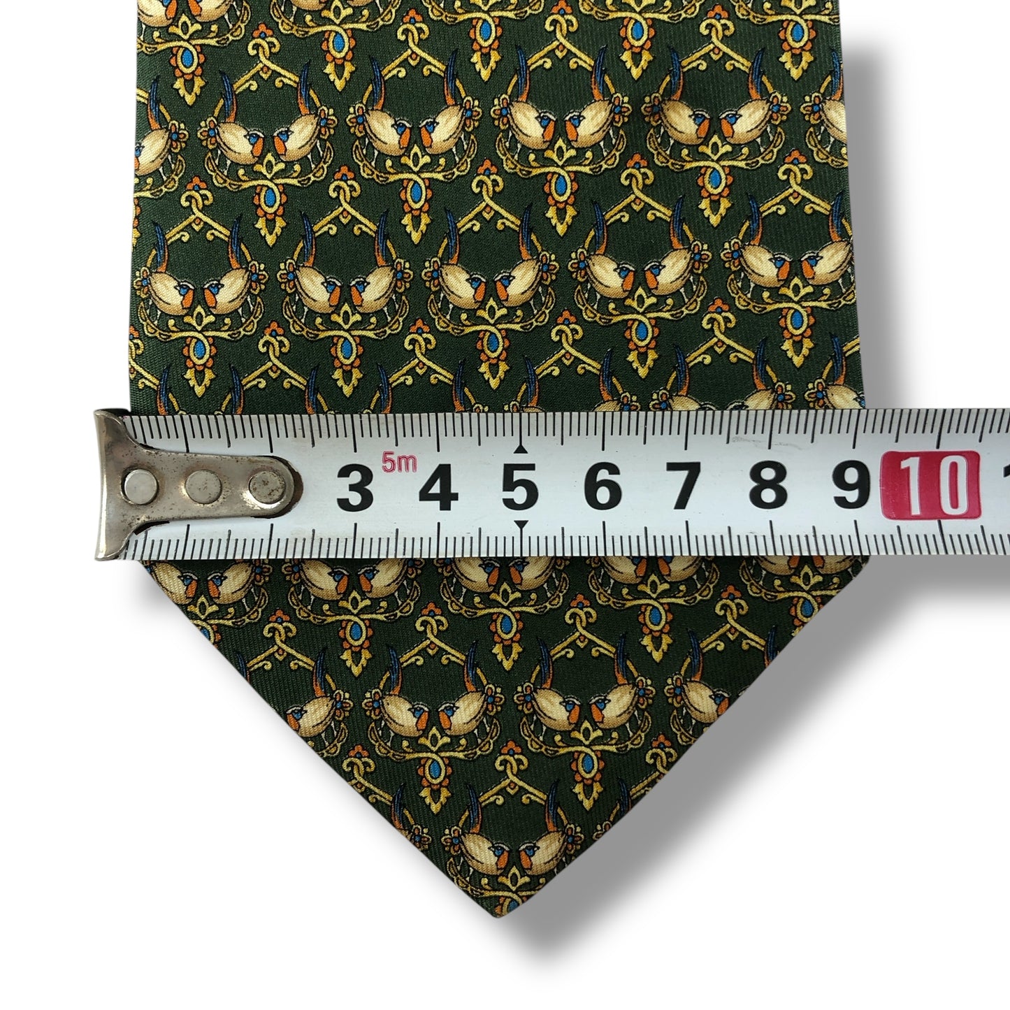 【7187】美品!サルヴァトーレフェラガモ ネクタイ グリーン系