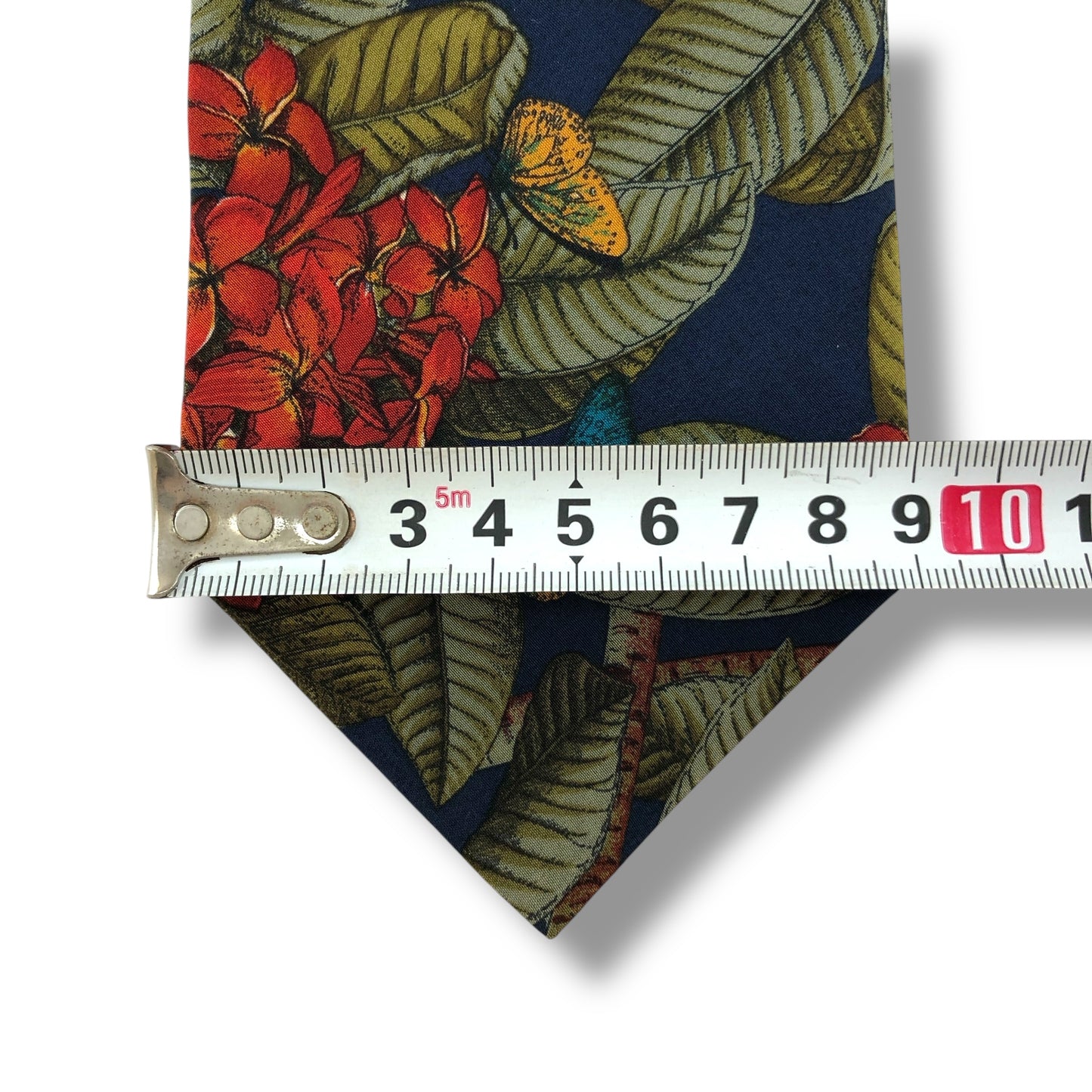 【7256】美品!イヴサンローラン ネクタイ ネイビー系 花柄