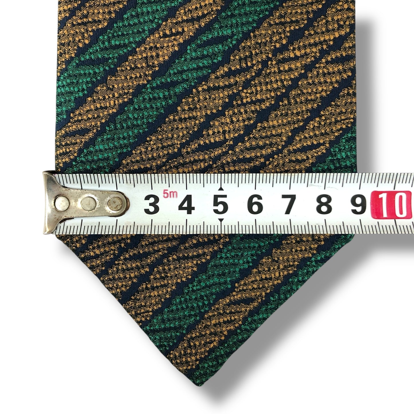 【7287】美品!イヴサンローラン ネクタイ グリーン×ゴールド系