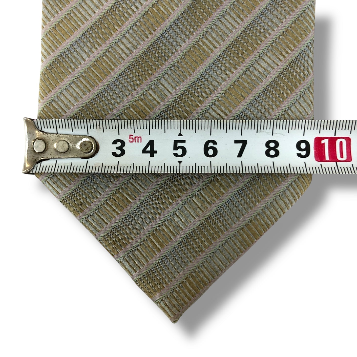 【7319】美品!エンリココベリ ネクタイ ゴールド系 シルバー系