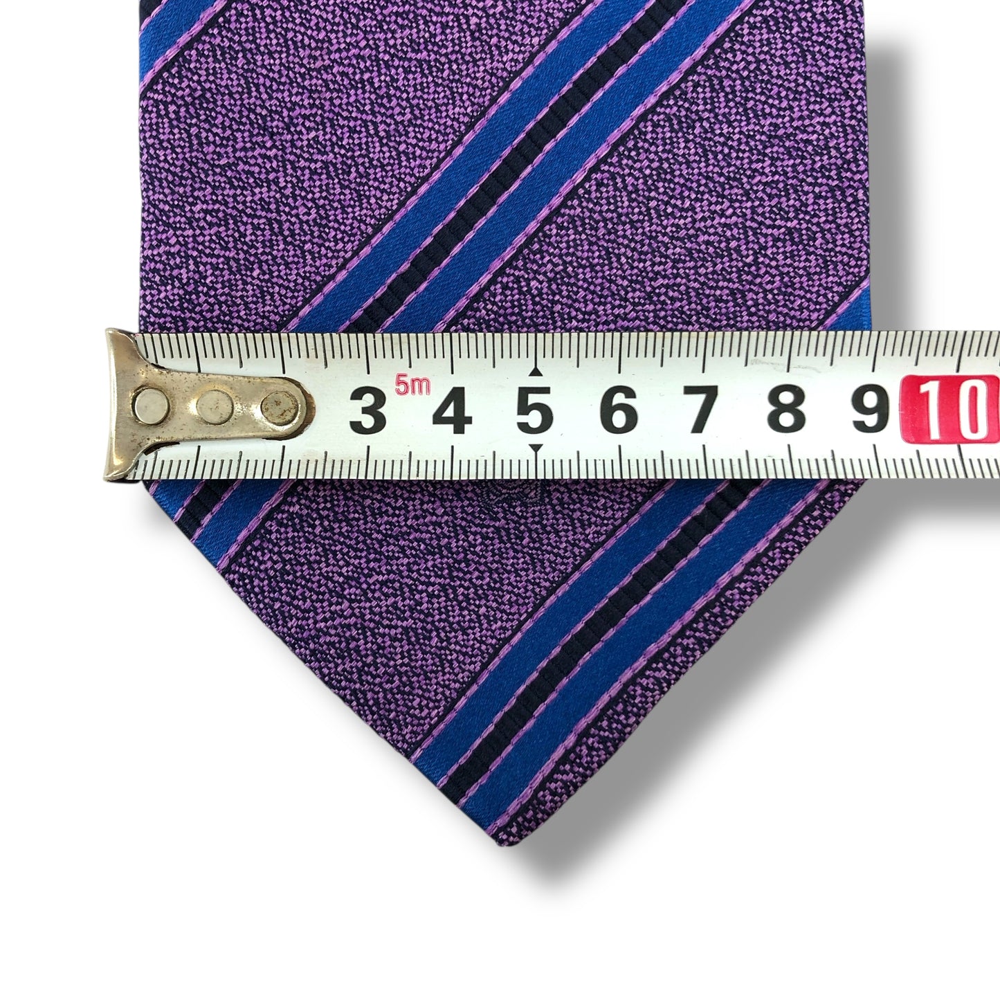 【7333】美品!ヴェルサーチ ネクタイ 紫系 メデューサ ストライプ