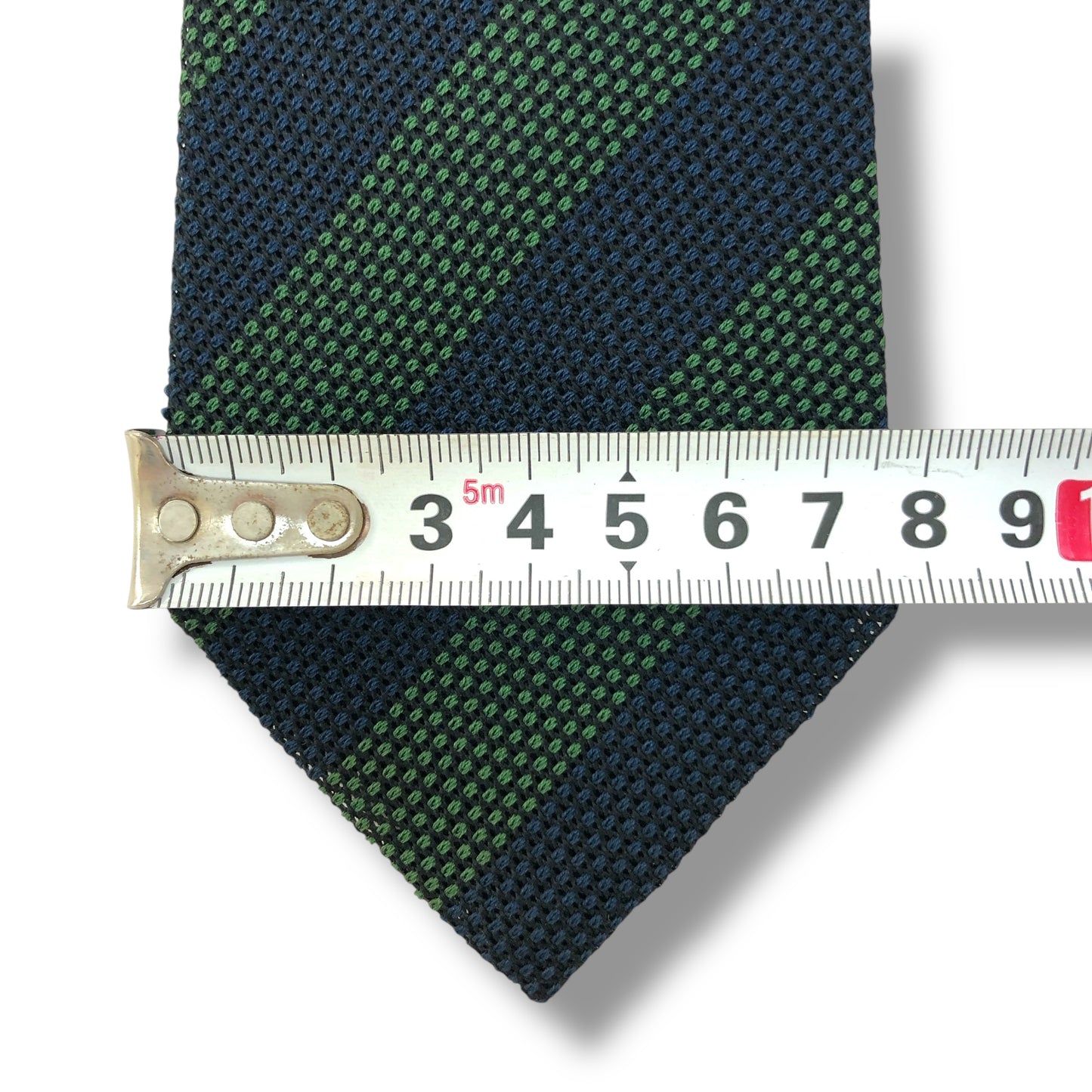 【7335】美品!ランセル ネクタイ グリーン系 ブルー系 ストライプ柄