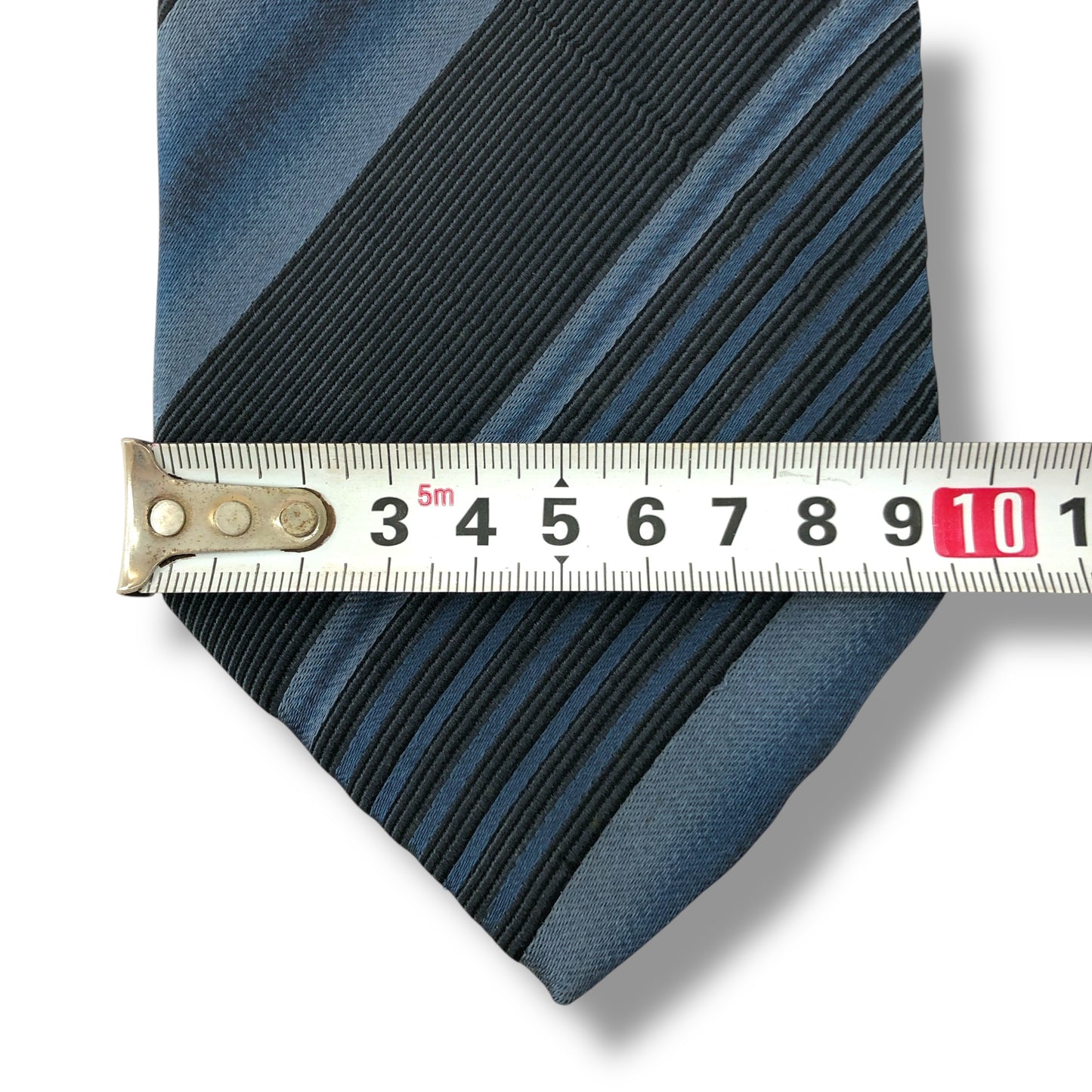 【7348】美品ー良品!ヒューゴボス ネクタイ ブルー系 ストライプ