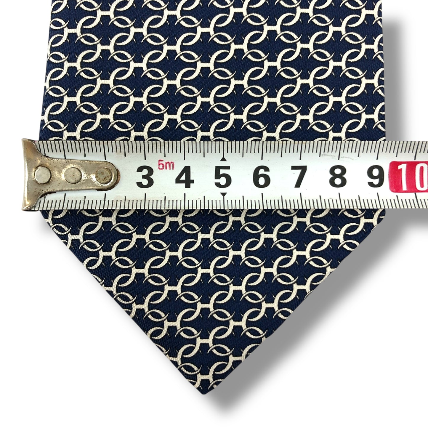 【7376】美品!エルメス ネクタイ ダークブルー系