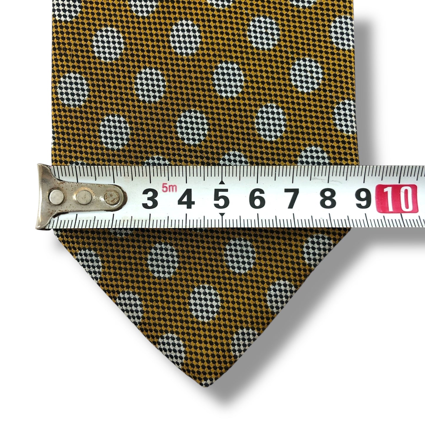 【7386】良品!ダーバン ネクタイ ゴールド系 ドット柄