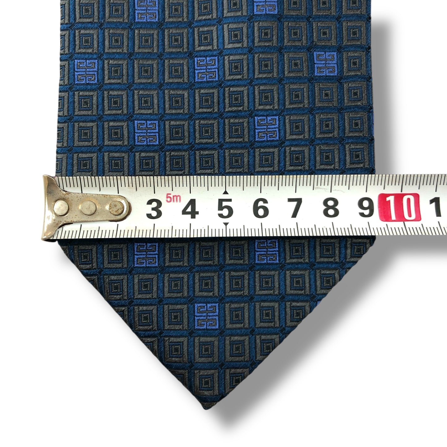 【7464】美品!ジバンシー ネクタイ ブルー系 G柄