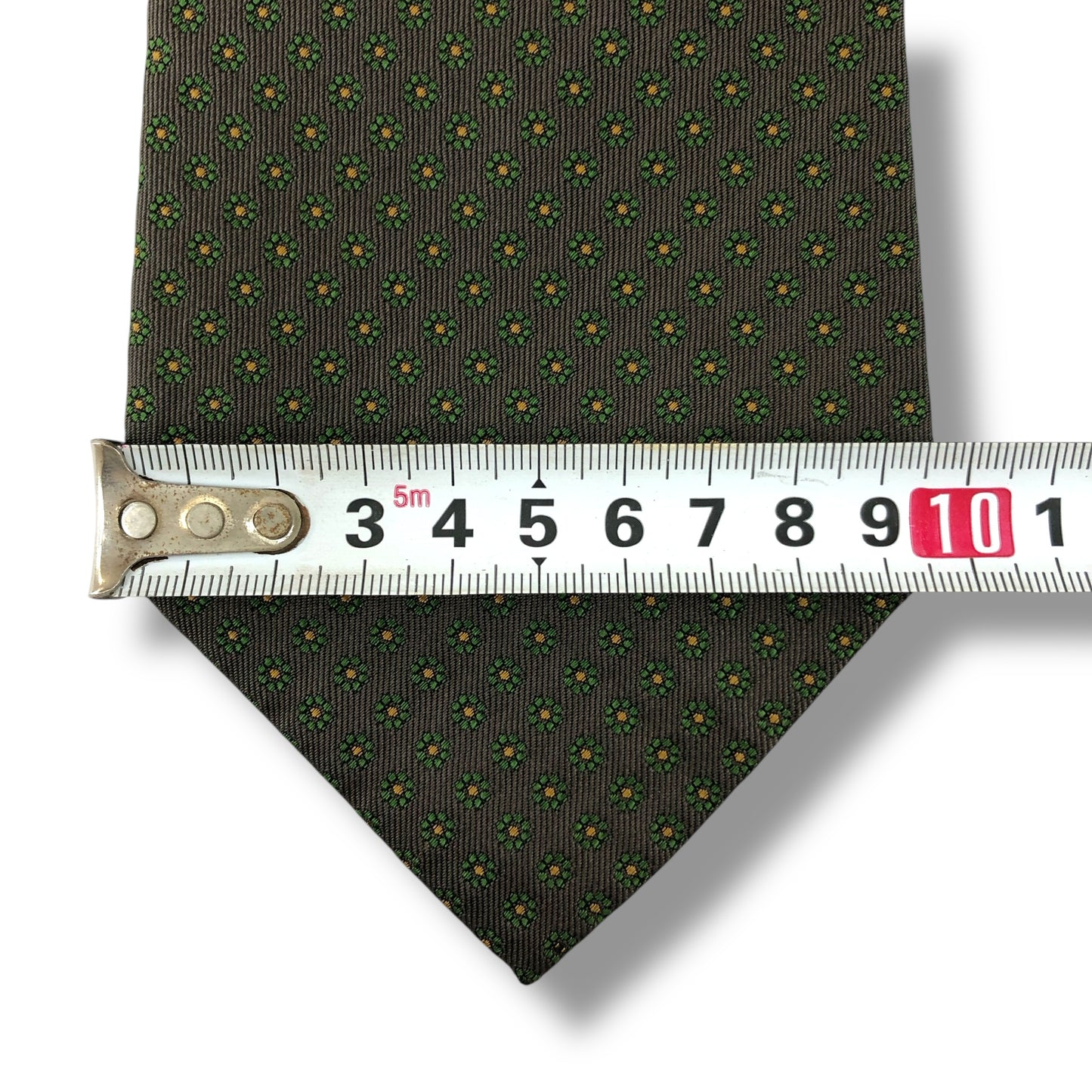 【7521】美品!エトロ ネクタイ グリーン系 花柄