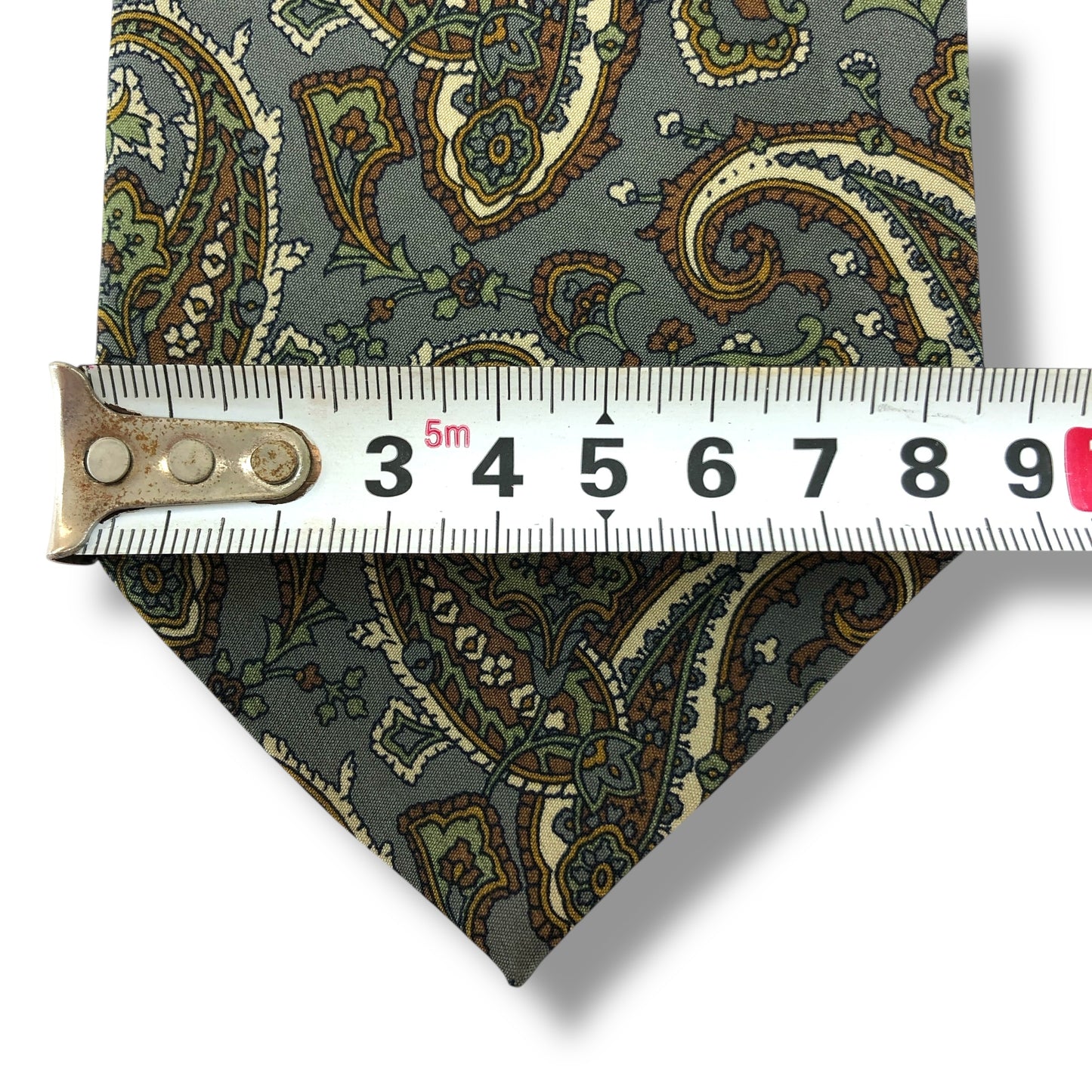 【7570】美品!ダーバン ネクタイ グリーン×グレー系