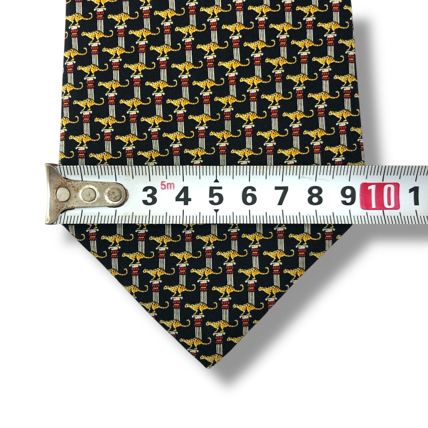 【7584】良品!サルヴァトーレフェラガモ ネクタイ ブラック系 ヒョウ柄