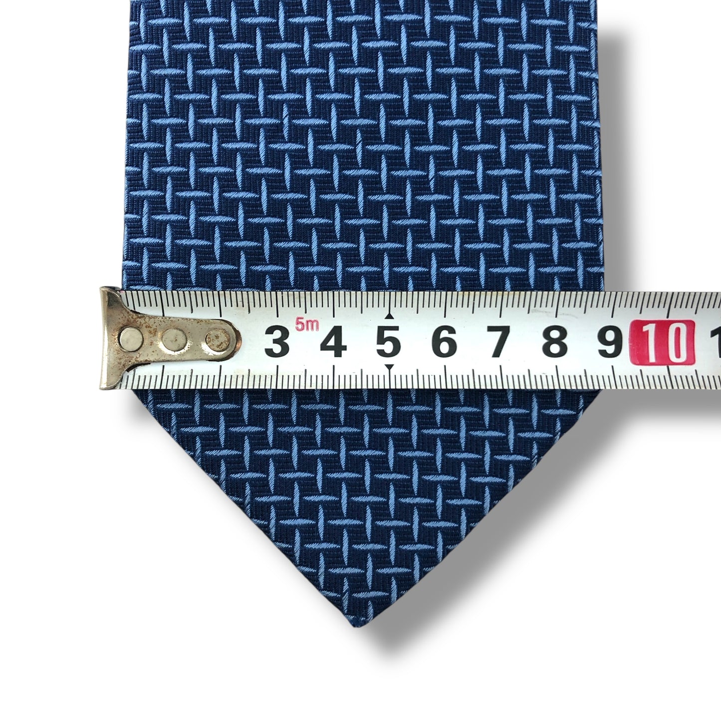 【7656】美品ー良品!エルメス ネクタイ ブルー系 H柄