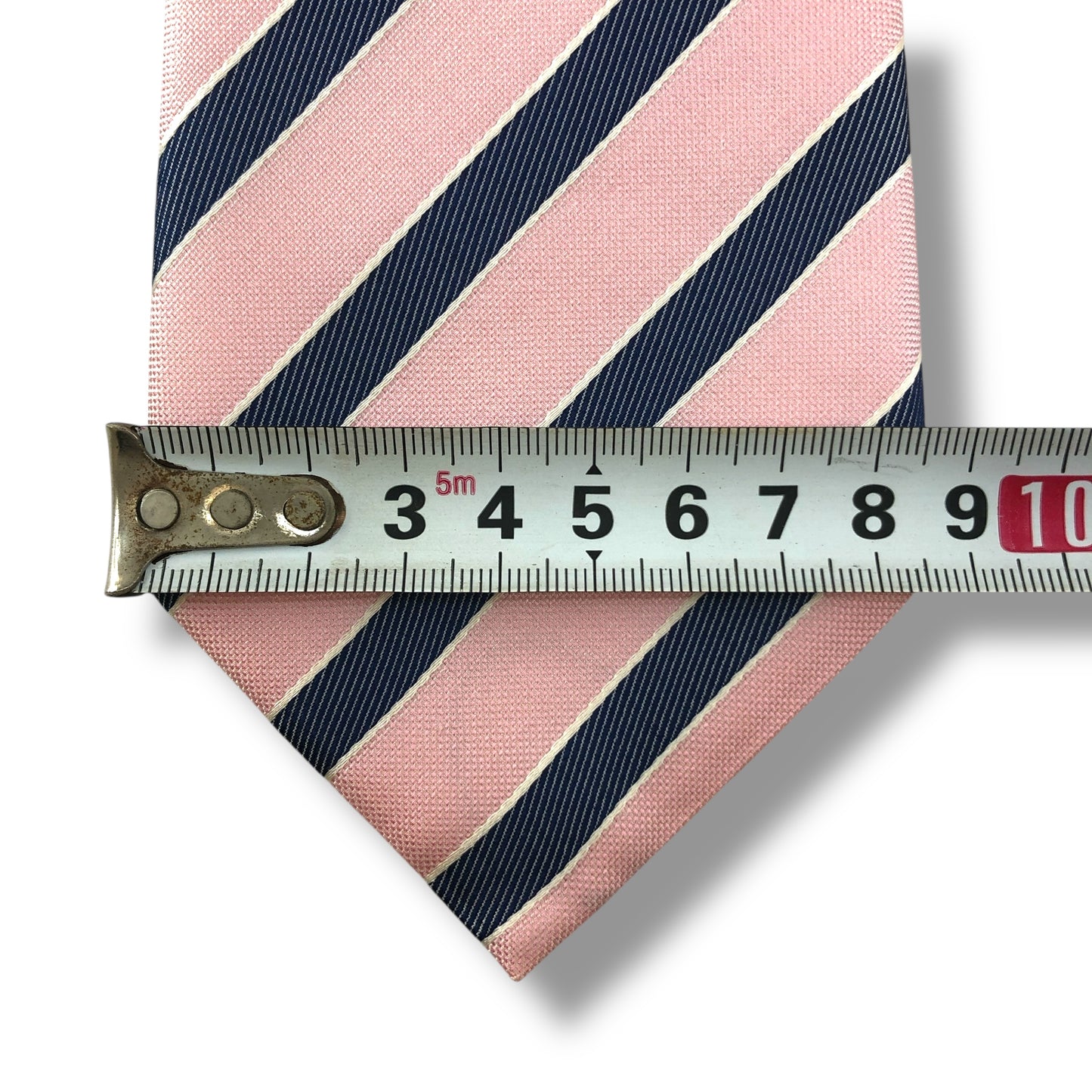 【7684】美品!トラサルディ ネクタイ ピンク系 ストライプ柄