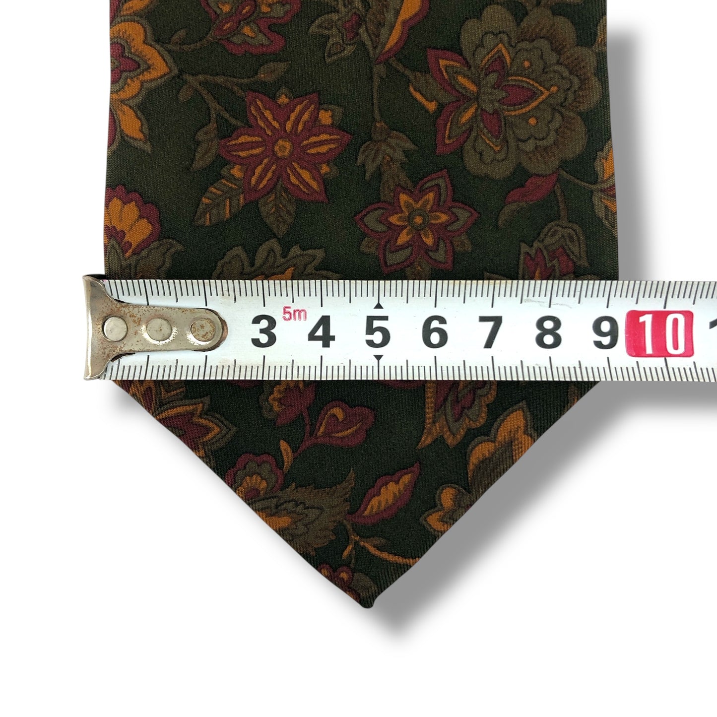 【7858】美品!バリー ネクタイ オリーブグリーン系