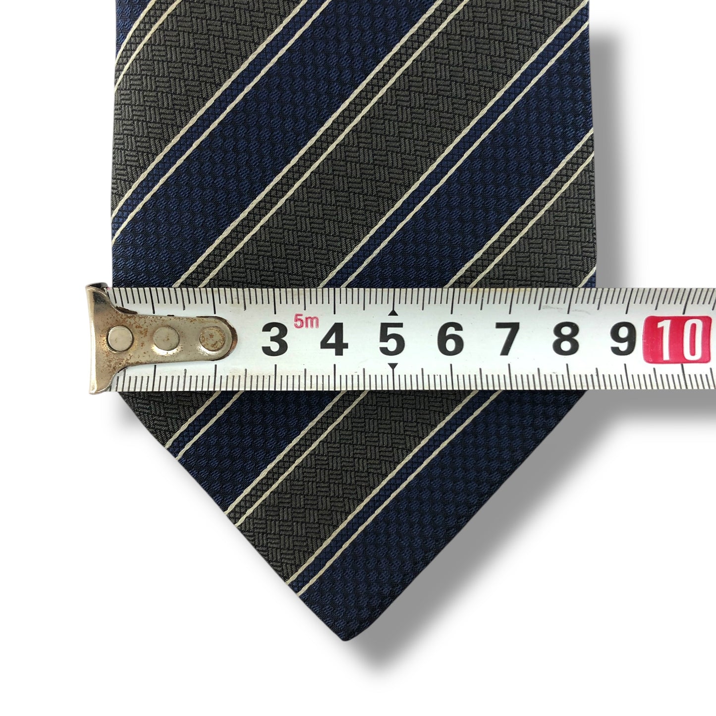 【8016】美品!ダンヒル ネクタイ ブルー系 ストライプ柄