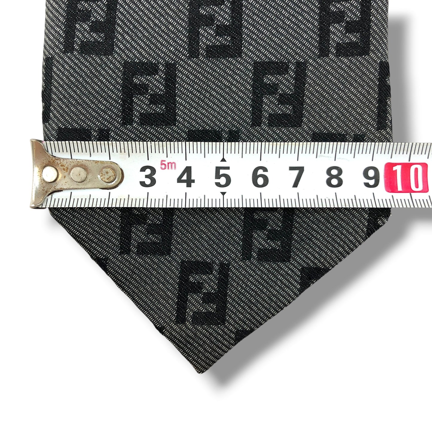【8400】良品!フェンディ ネクタイ ブラック系 ズッカ