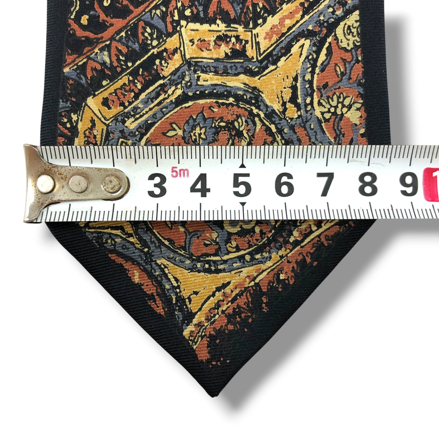 【8404】美品!ミラショーン ネクタイ ブラック系 花柄