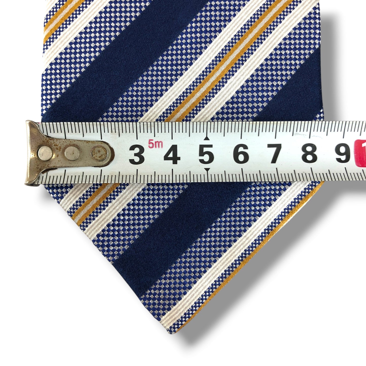 【8476】美品!エルメネジルドゼニア ネクタイ ネイビー系 ストライプ柄