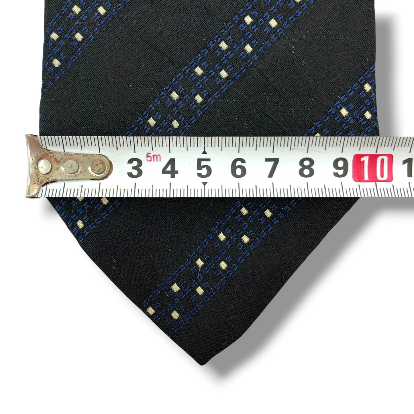 【8619】美品!ヒューゴボス ネクタイ ブラック系×ブルー系