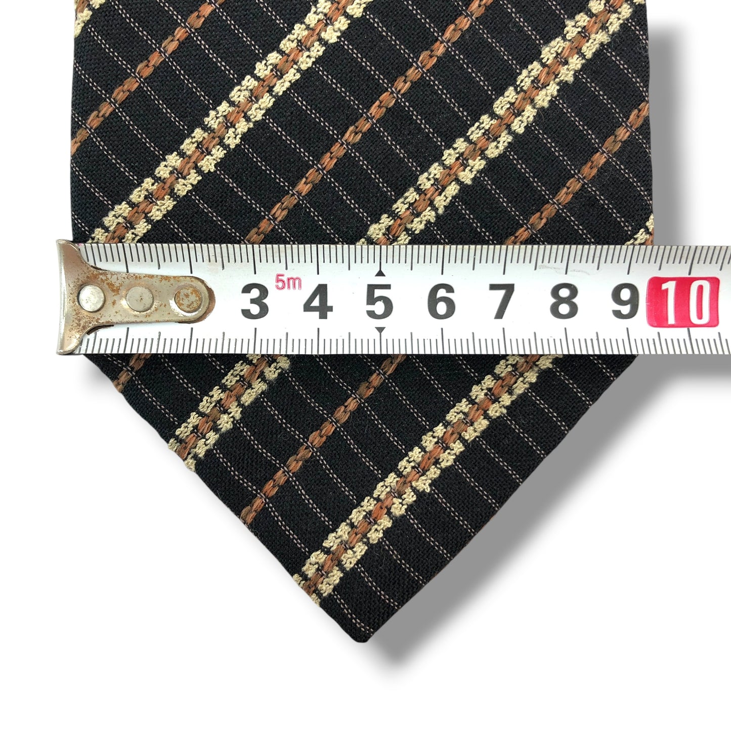【8621】美品!ヒューゴボス ネクタイ ブラック系×ブラウン系