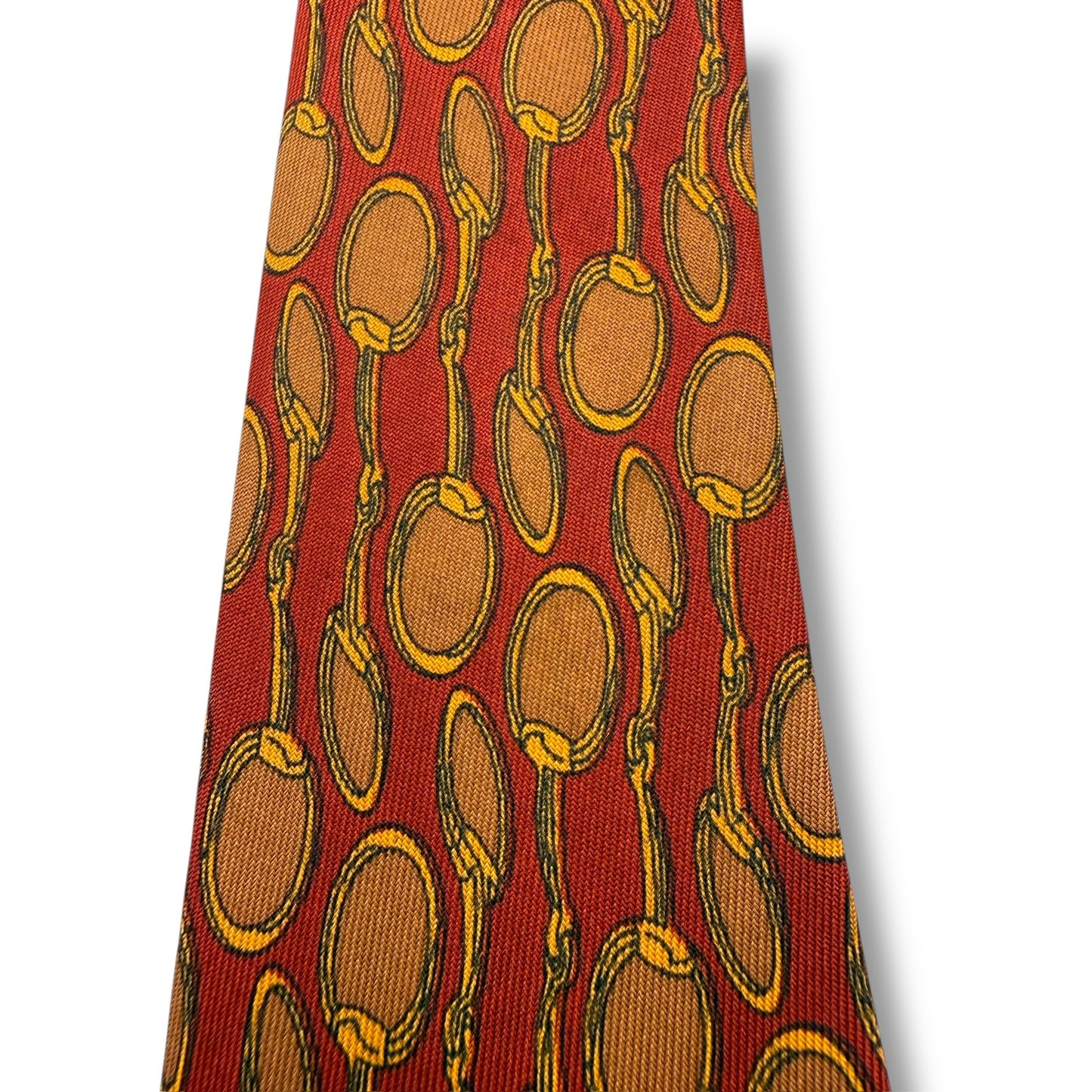 【7871】良品!セリーヌ ネクタイ レッド系