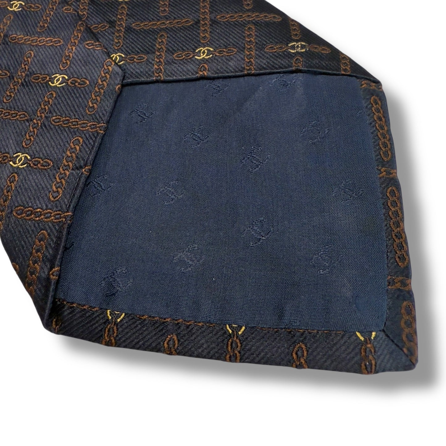 【7111】良品!シャネル ネクタイ ネイビー系