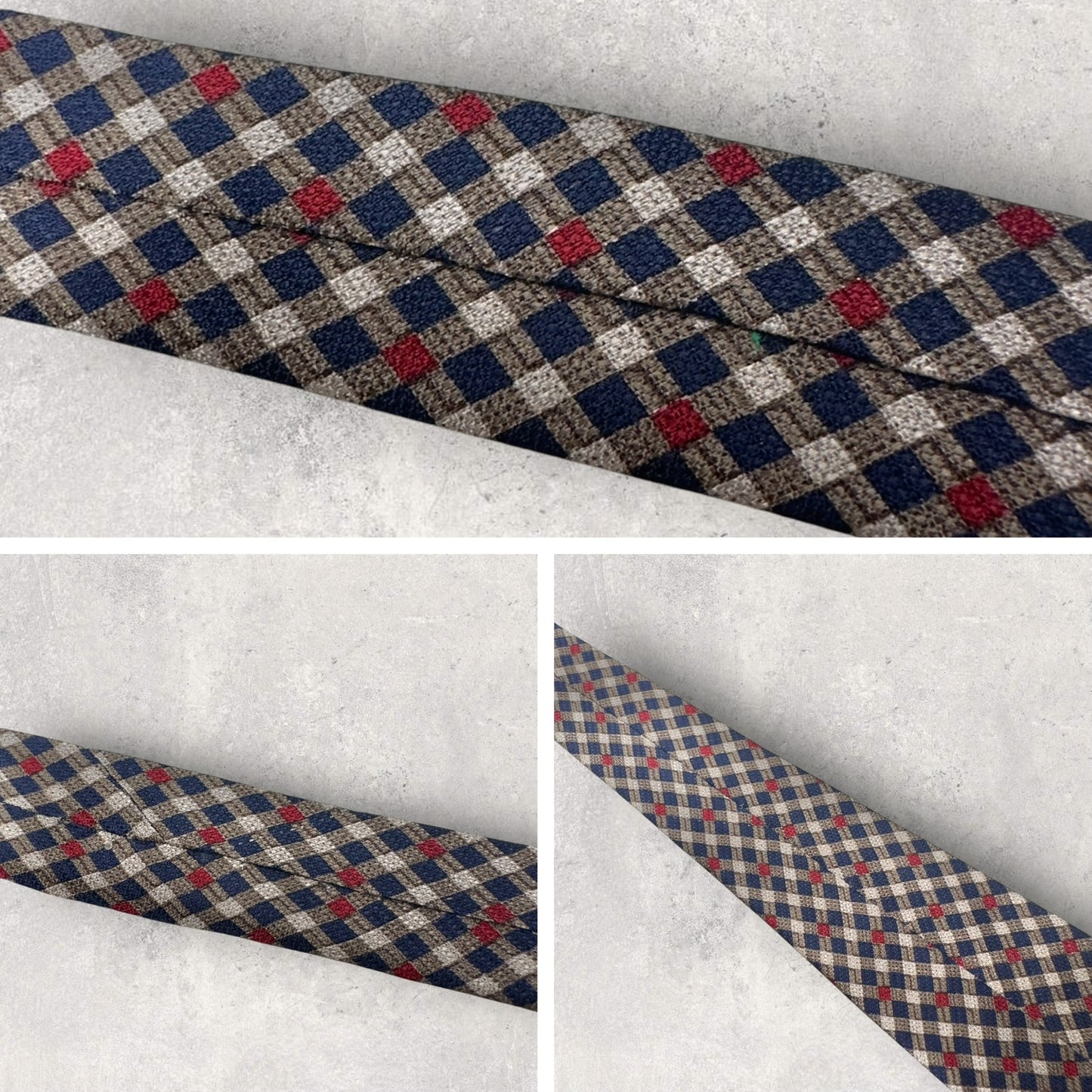 【6935】良品!ニナリッチ ネクタイ ブラウン系 ネイビー系 チェック柄