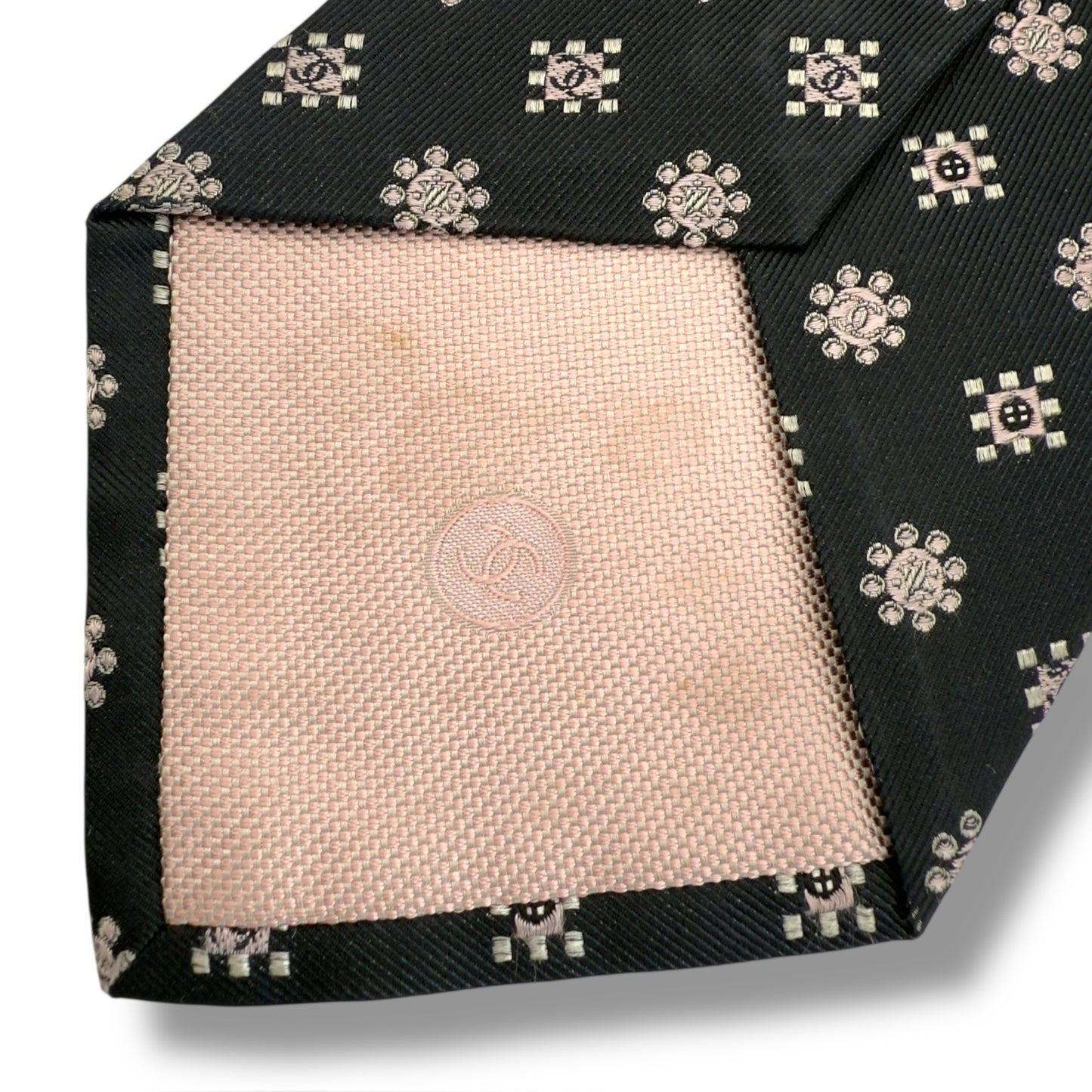 【7527】良品!シャネル ネクタイ ブラック系