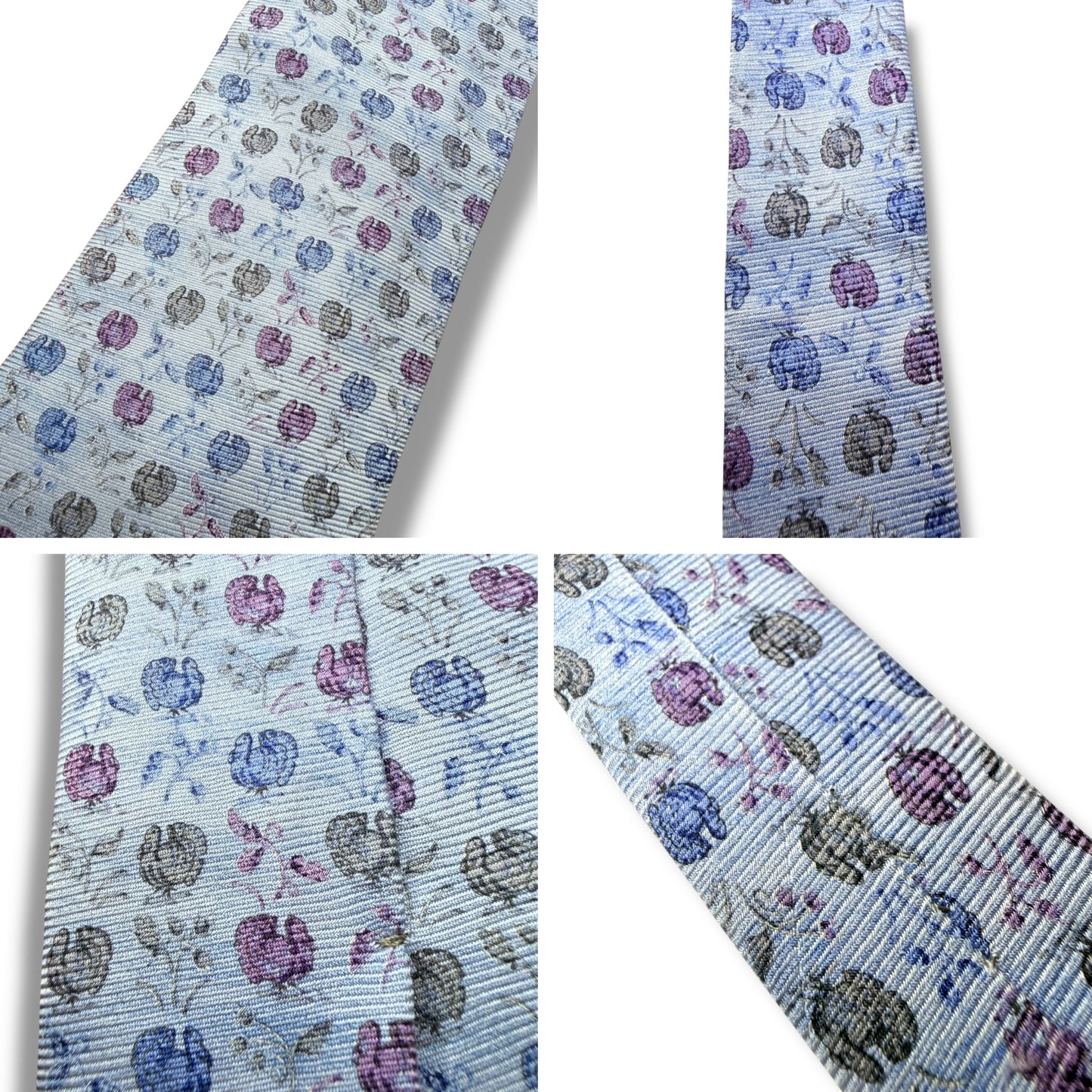 【8017】良品!エルメネジルドゼニア ネクタイ 水色系