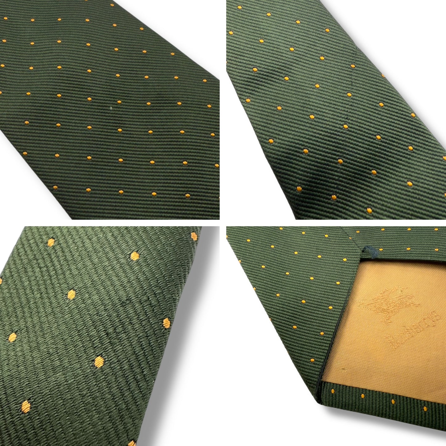 【7360】良品!バーバリー ネクタイ 緑系 ホースロゴ ドット柄