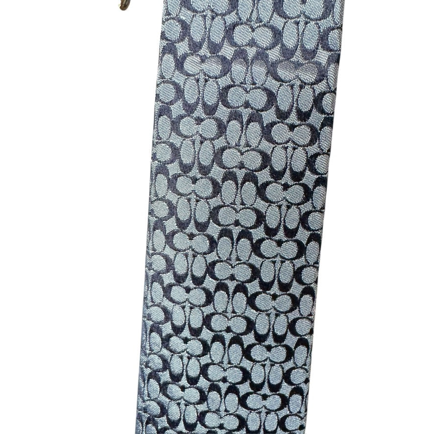 【7284】良品ー可品!コーチ ネクタイ ブルー系 シグネイチャー柄