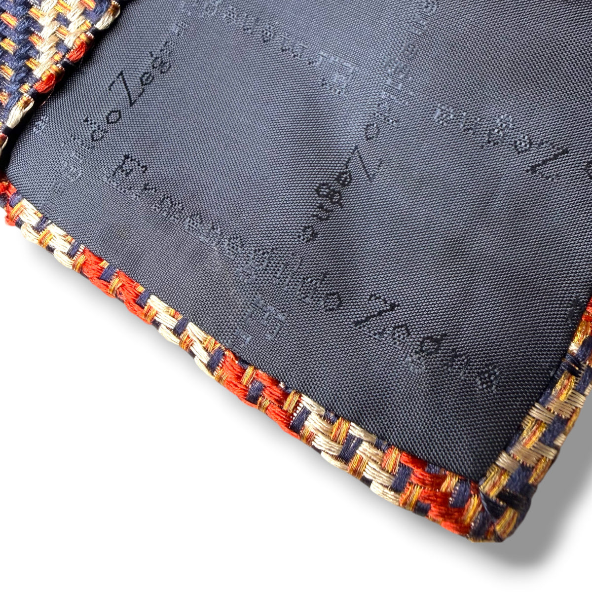 【8888】良品!エルメネジルドゼニア ネクタイ ネイビー系×オレンジ系