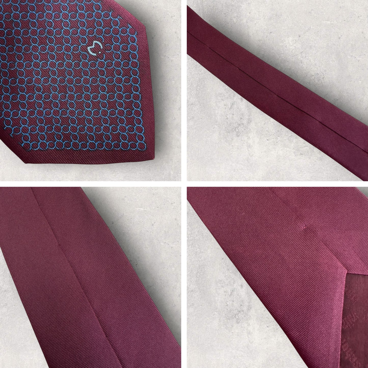 【6894】良品!ミラショーン ネクタイ レッド系 ボルドー系