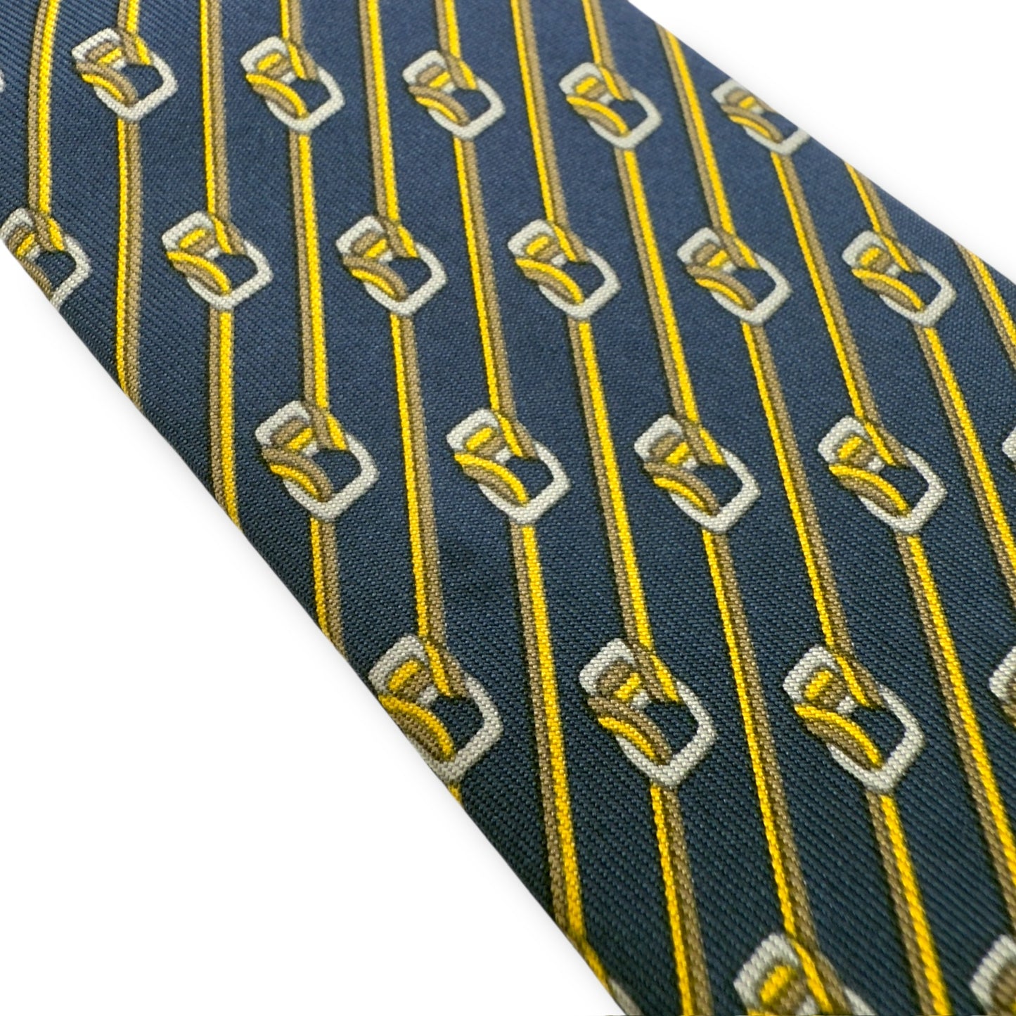 【7575】良品!エルメス ネクタイ ネイビー系