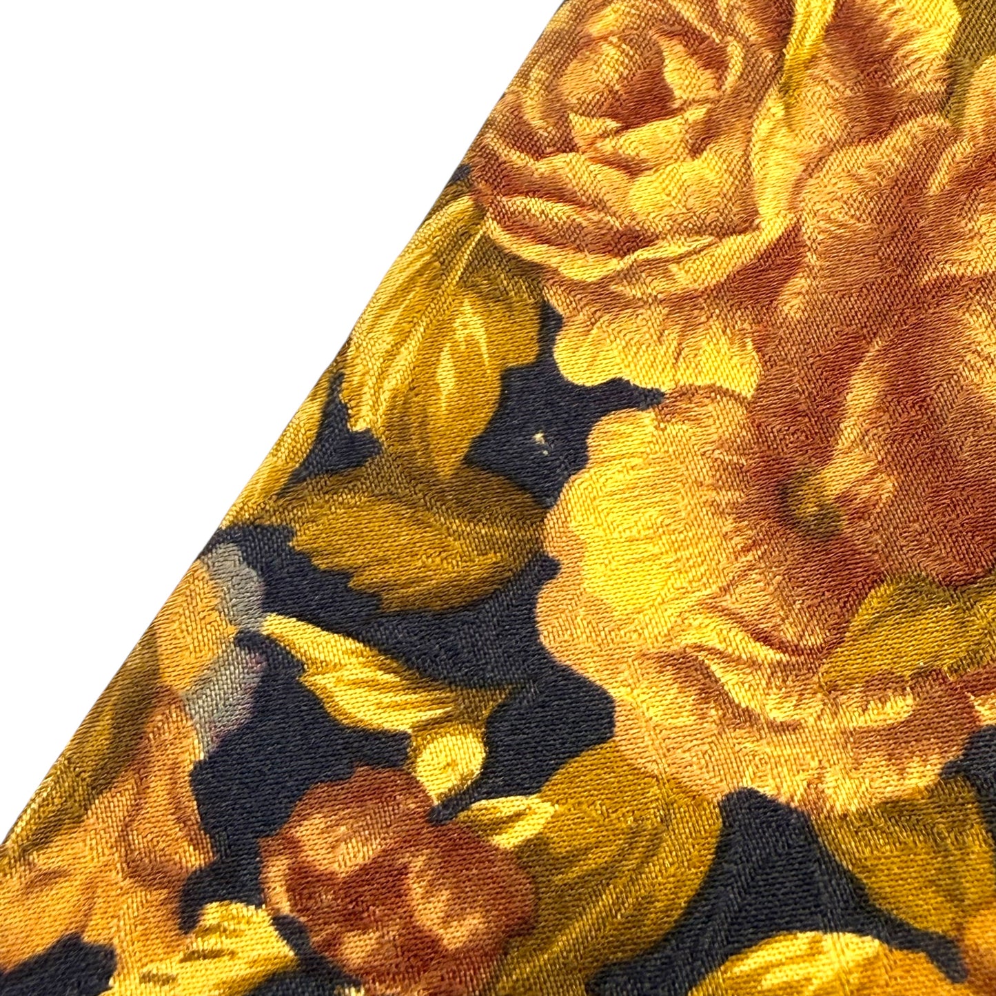 【7878】良品!イブサンローラン ネクタイ ゴールド系 花柄