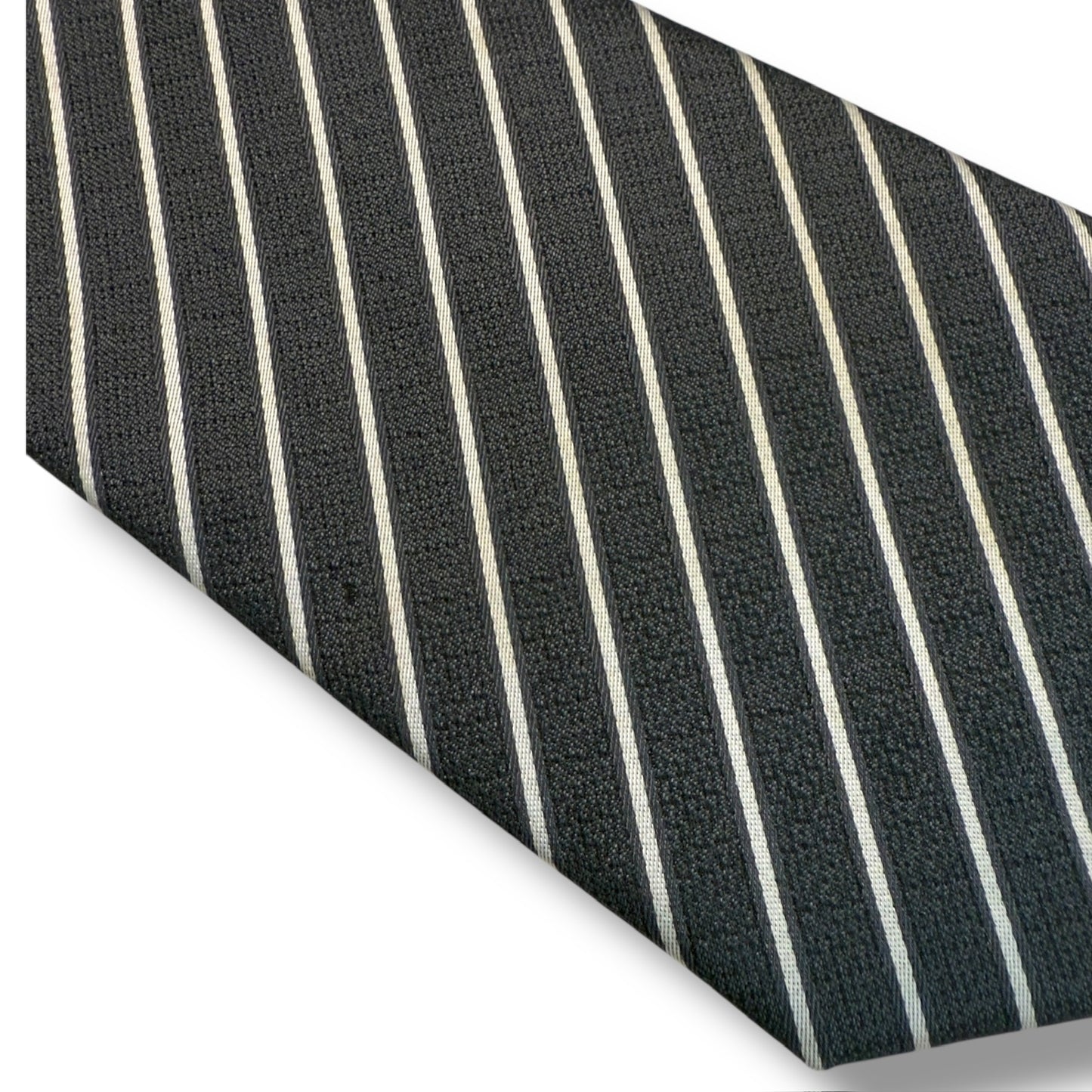 【7119】良品!アルマーニ ネクタイ ブラック系 ストライプ柄