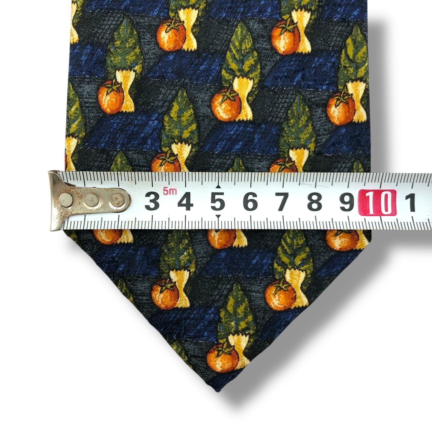 【7821】美品!エルメネジルドゼニア ネクタイ ブルー系 トマト柄