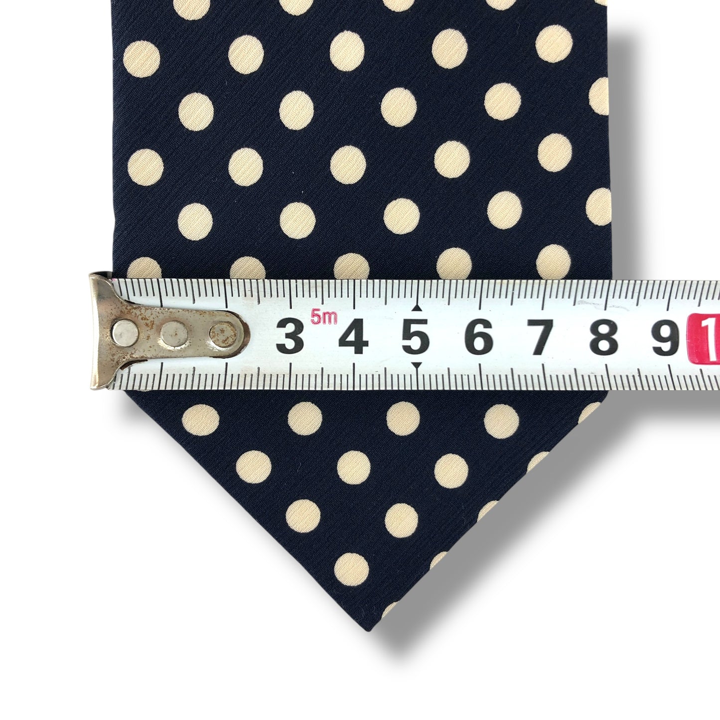【8065】美品!イブサンローラン ネクタイ ネイビー系 ドット柄