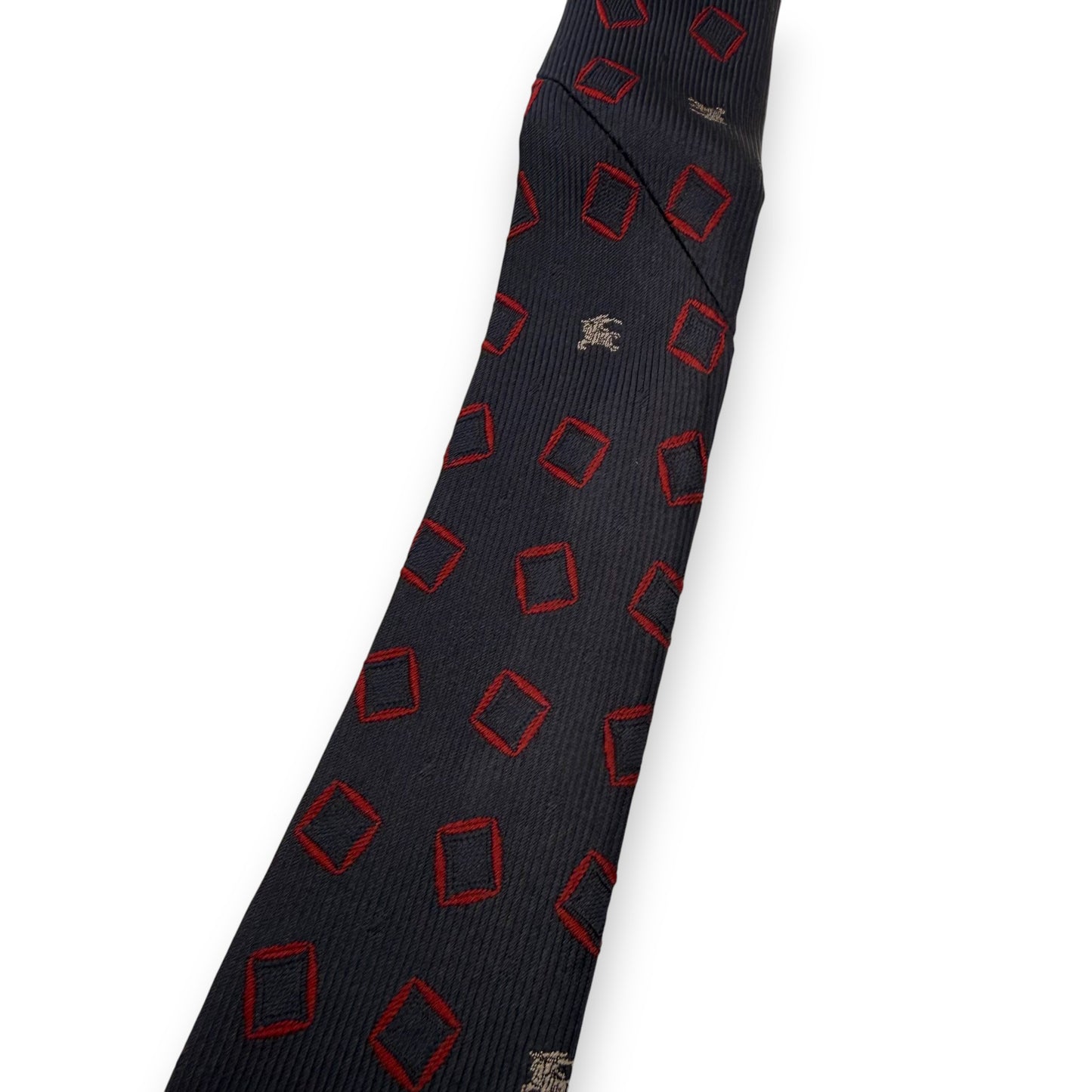 【7660】良品!バーバリー ネクタイ ネイビー系 ホースロゴ