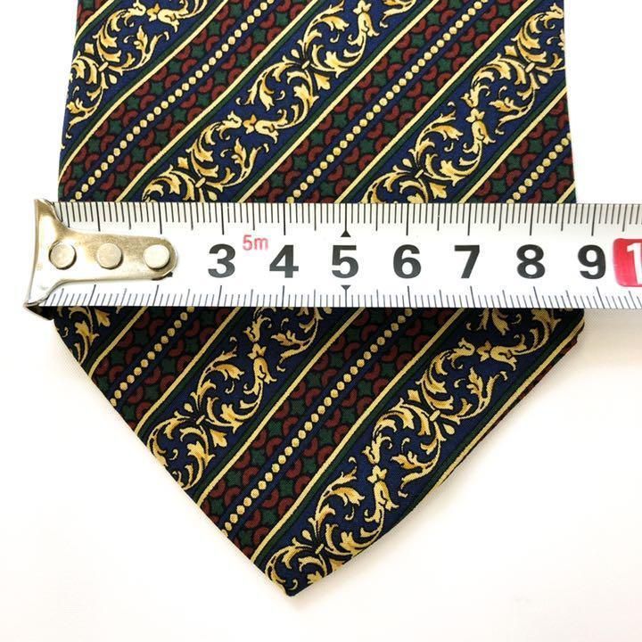 【2898】良品!LONGCHAMP ロンシャン ネクタイ 総柄 ストライプ