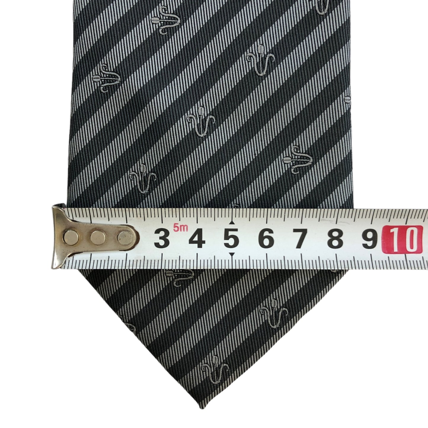 【6132】美品! ジュンアシダ ネクタイ グレー系 ストライプ